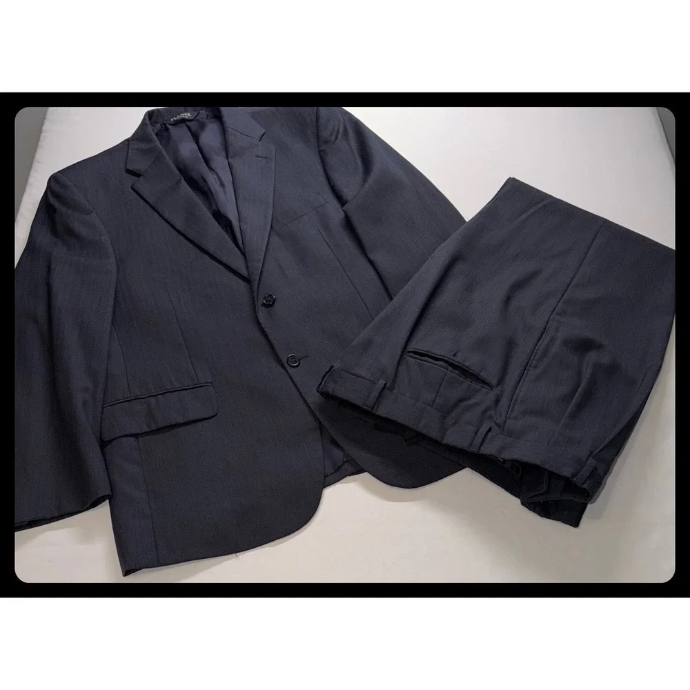 Jos. A. Bank Suit Mens 42S  36 Waist Navy Blue Wool Signature Collection Formal